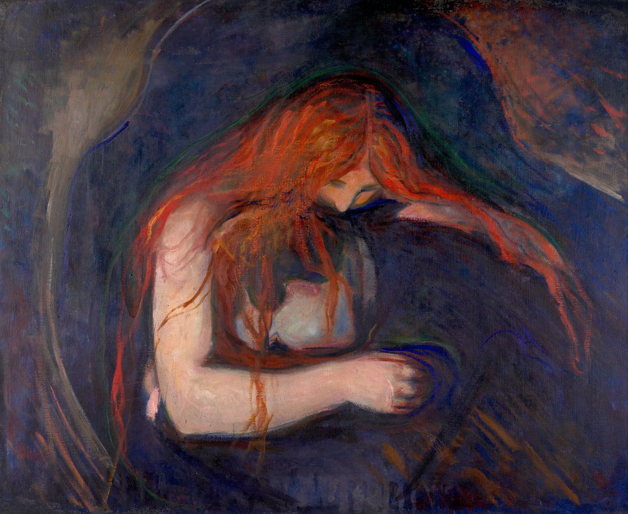 Vampyr maleri af Edvard Munch