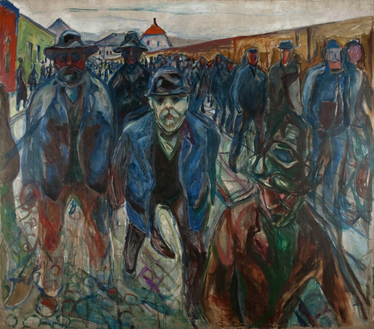 Arbejdere på vej hjem af Edvard Munch