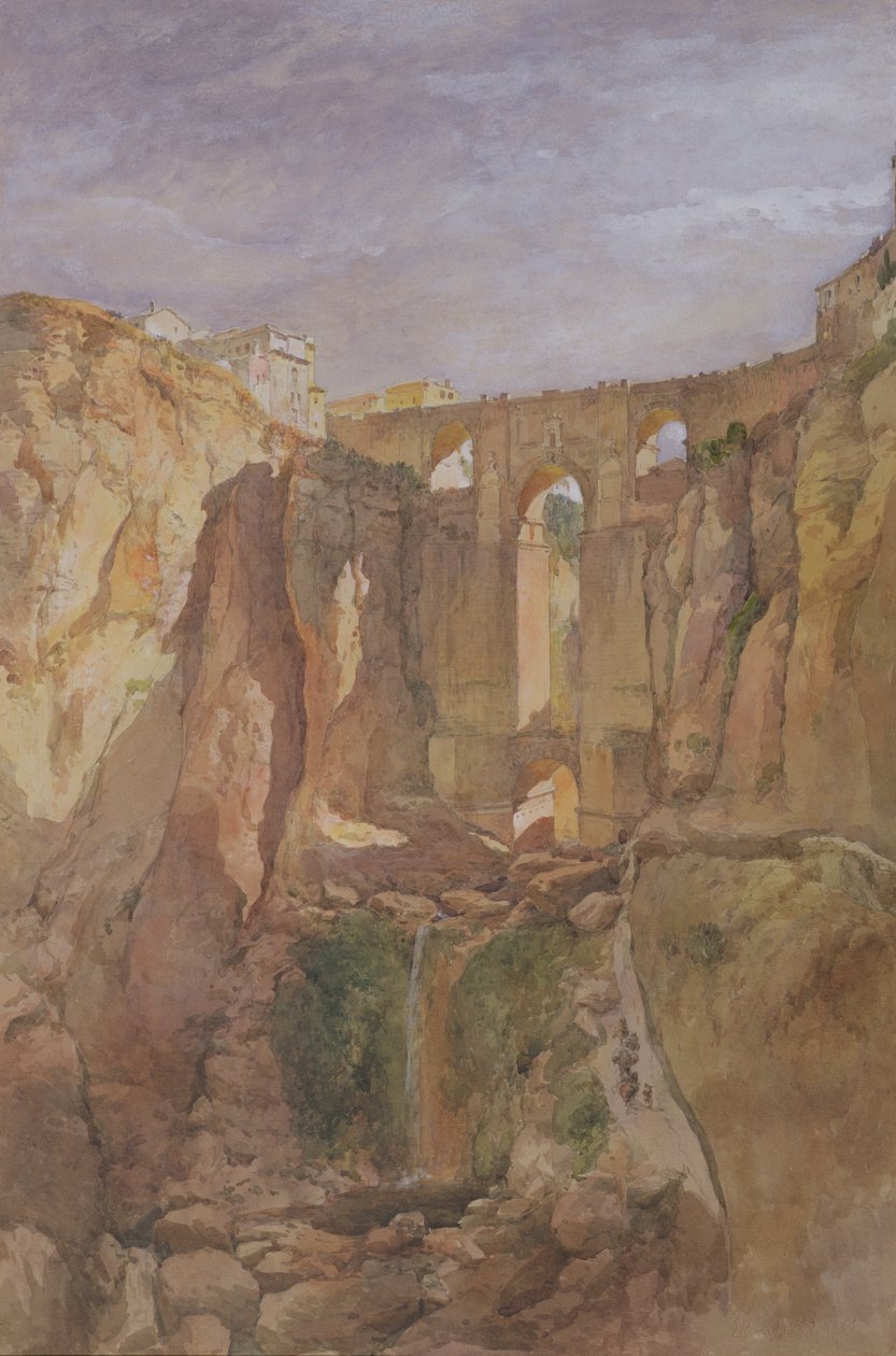 The Gorge, Ronda, Spanien (wc og gouache på papir) af Edward Angelo Goodall