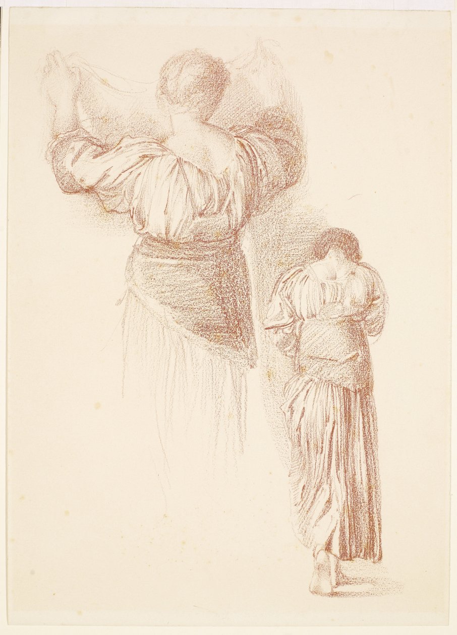 Kvinde - Draperiundersøgelser, Studier af kvindelig draperi set bagfra af Edward Burne Jones