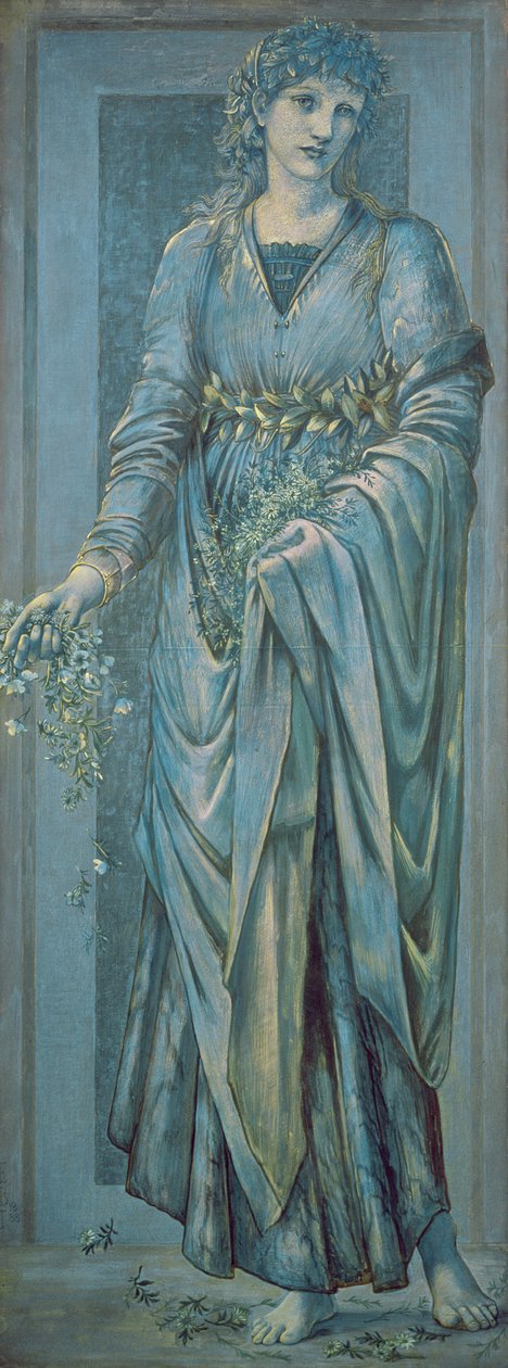 Flora (gouache og guldmaling på papir) af Edward Burne Jones