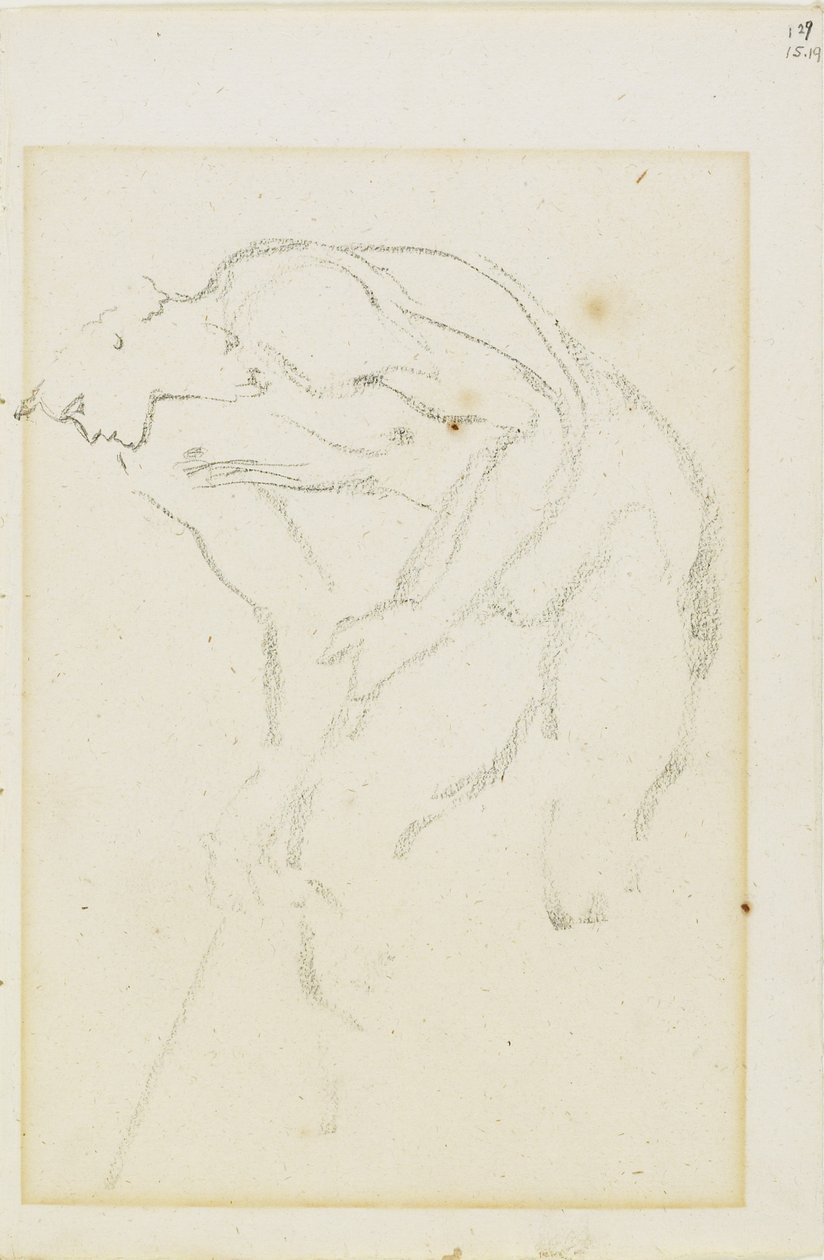 Studie af en mandlig figur, side 129 fra en studiebog, ca. 1880-1890 af Edward Burne Jones