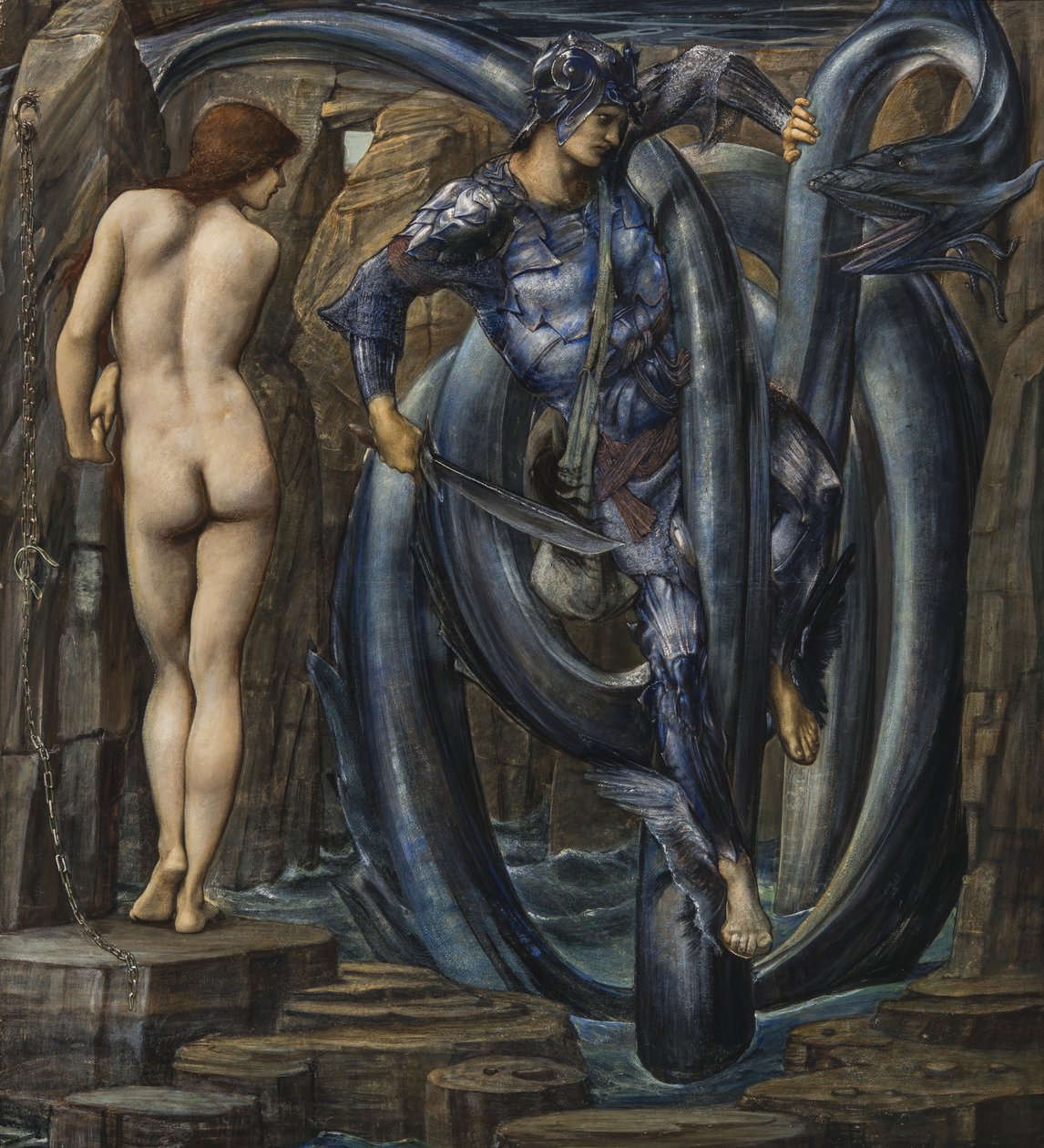 Doom Opfyldt (Perseus Slaying the Sea Serpent) c.1882 af Edward Burne Jones
