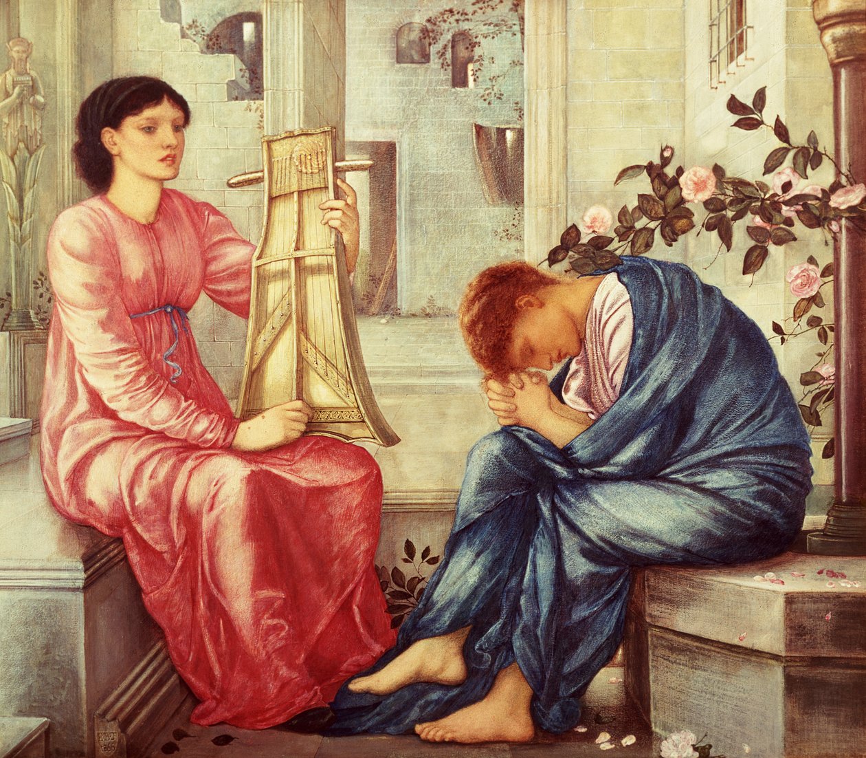 The Lament, 1866 (gouache) af Edward Burne Jones