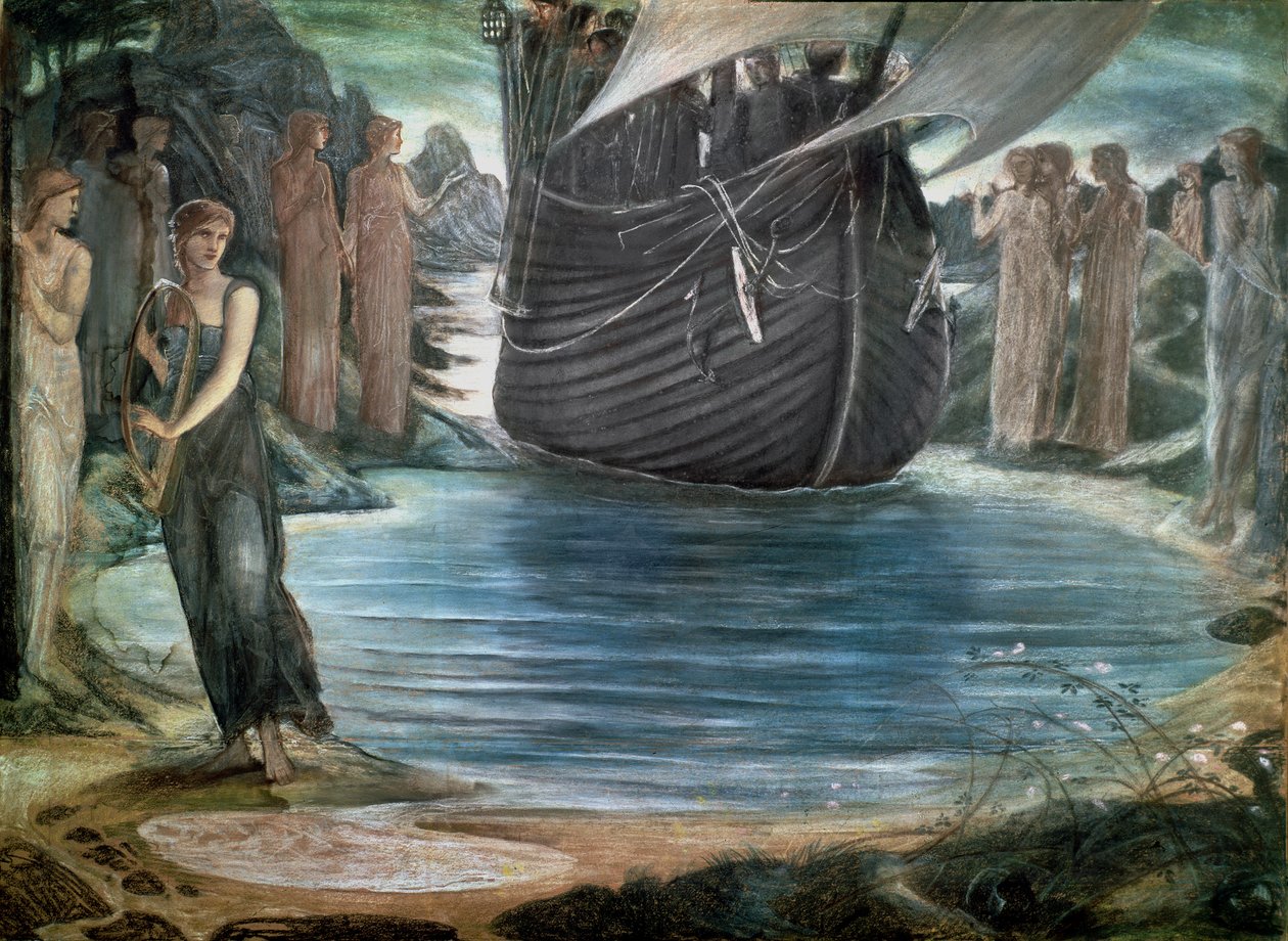 Sirenerne, ca. 1875 af Edward Burne Jones
