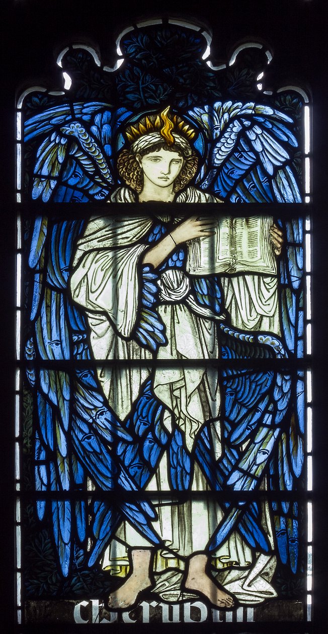 Cambridge, Jesus College Chapel, Morris & Co., Edward Burne-Jones, Cherubim, 1873 af Edward Burne Jones