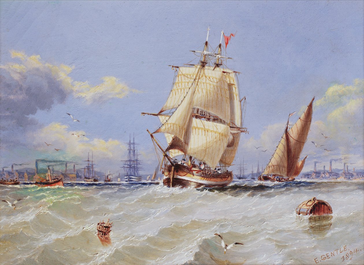 Kystscene, 1894 af Edward Gentle