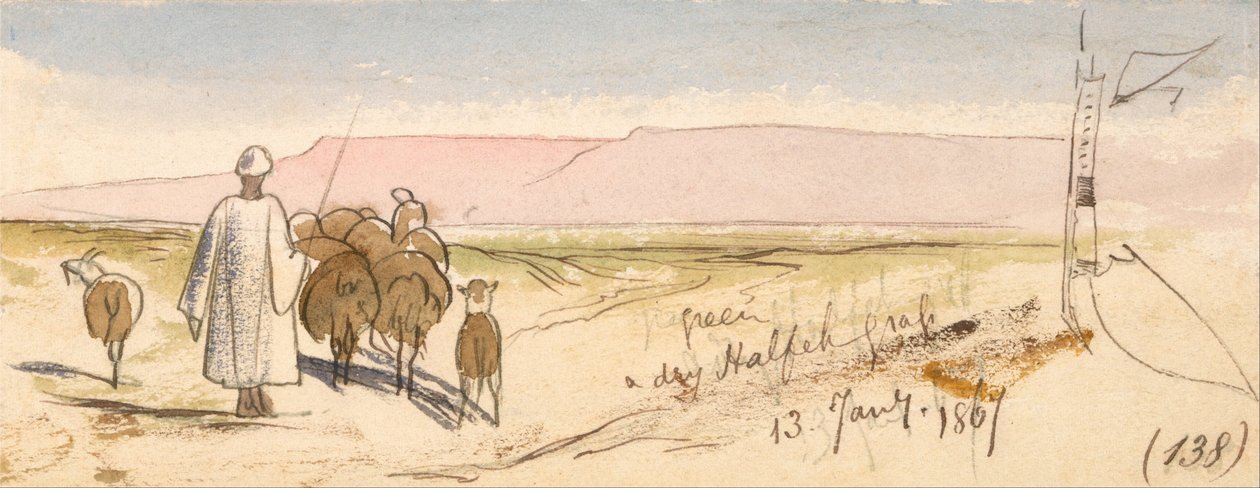Et tørt Halfeh græs af Edward Lear