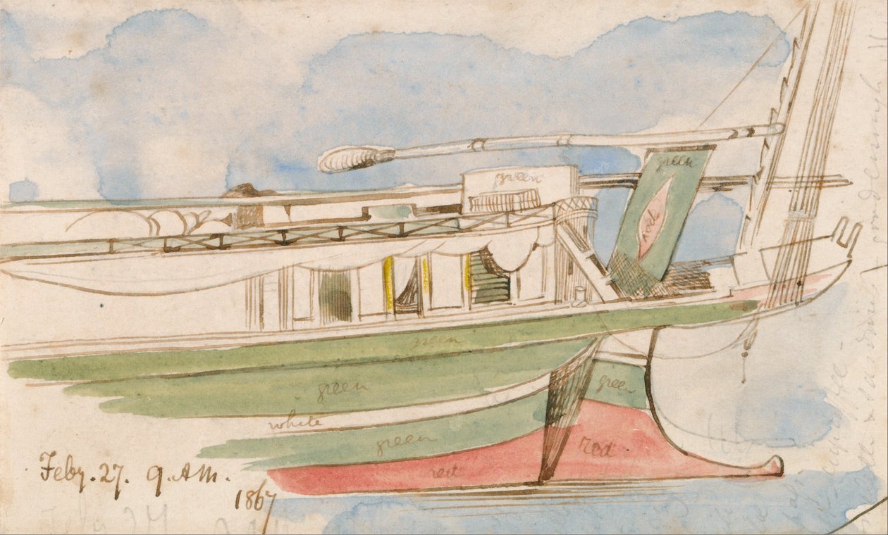 Båd på Nilen af Edward Lear