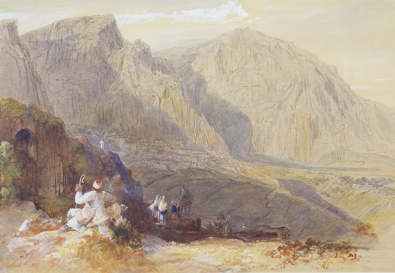 Delphi, ca.1849 af Edward Lear