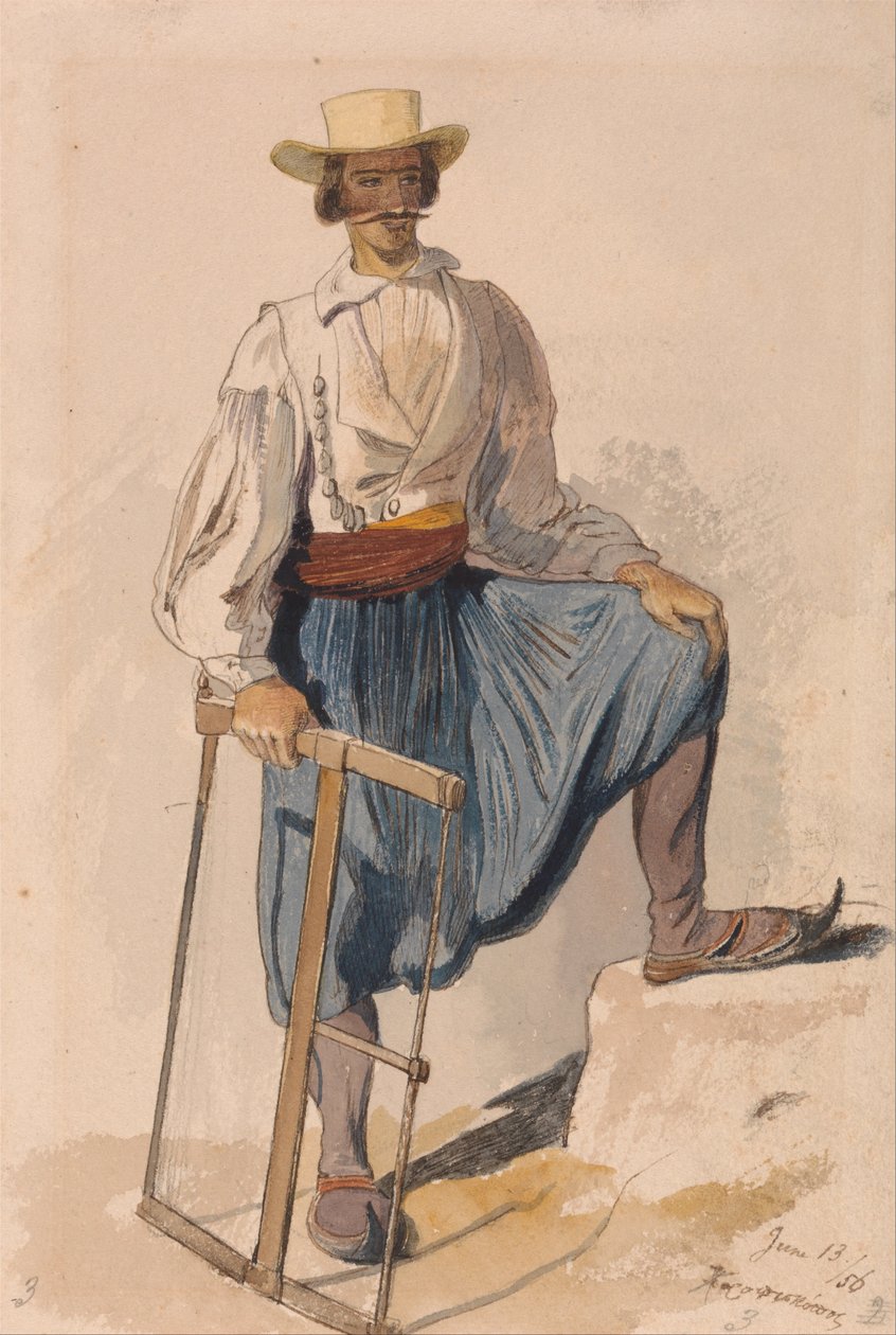 Græsk træskærer, 13. juni, 56 af Edward Lear
