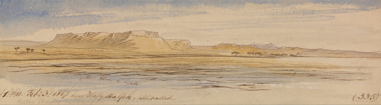 I nærheden af Wady Halfeh af Edward Lear