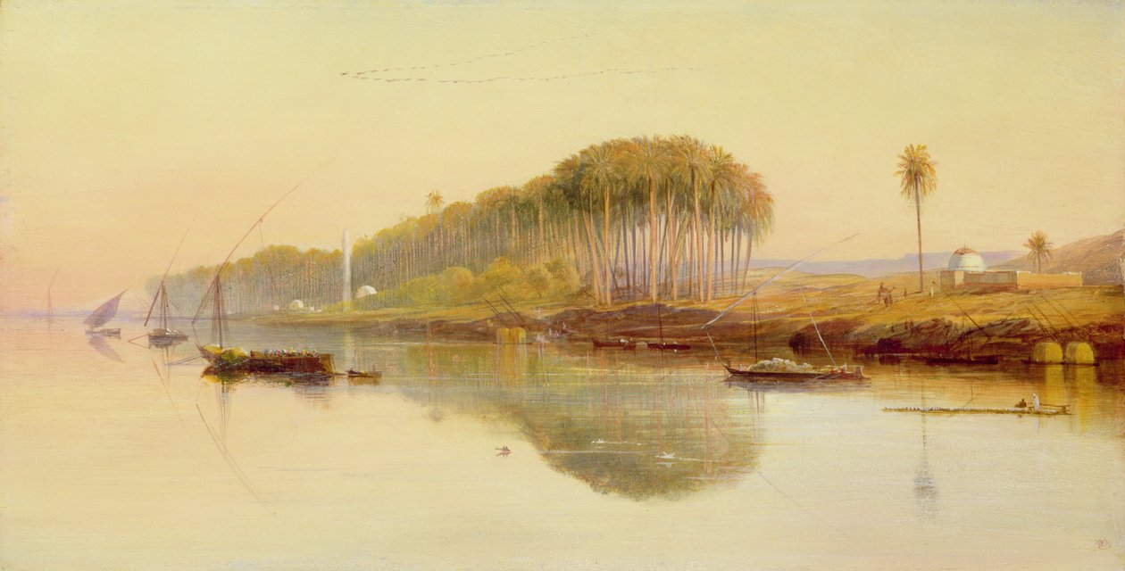 Sheik Abedah ved Nilen, 1869 af Edward Lear