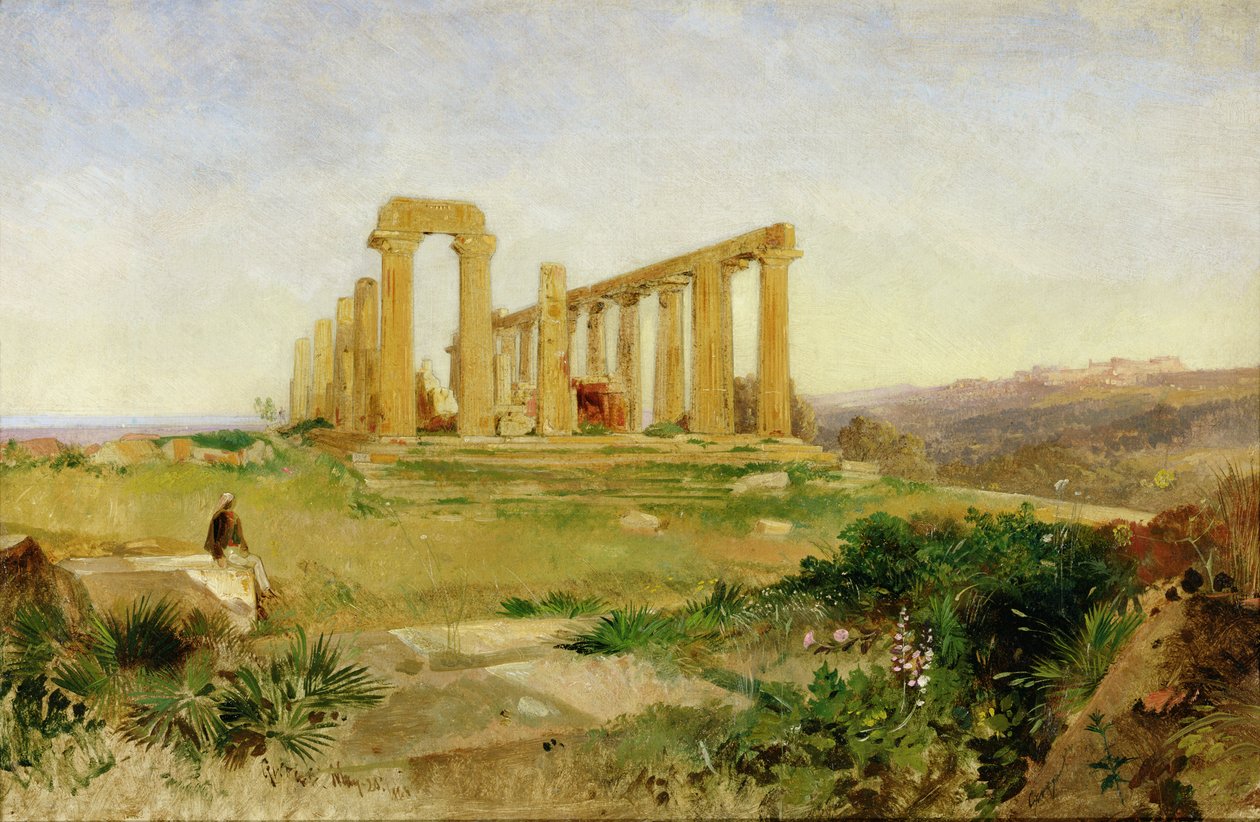 Agrigento-templet af Edward Lear