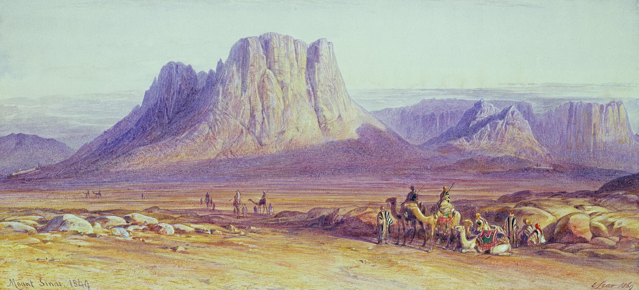 Kameltoget, Condessi, Sinai-bjerget, 1848 af Edward Lear