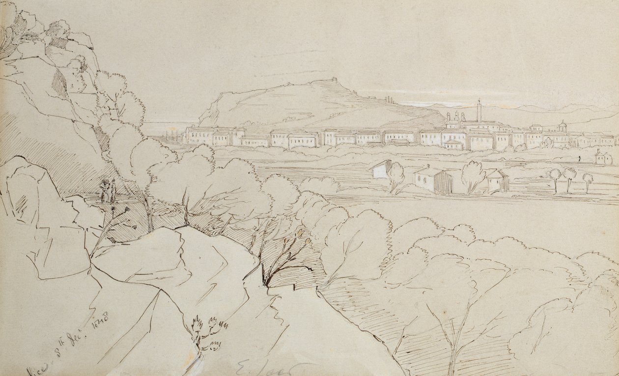 Udsigt over Nice, 1848 af Edward Lear