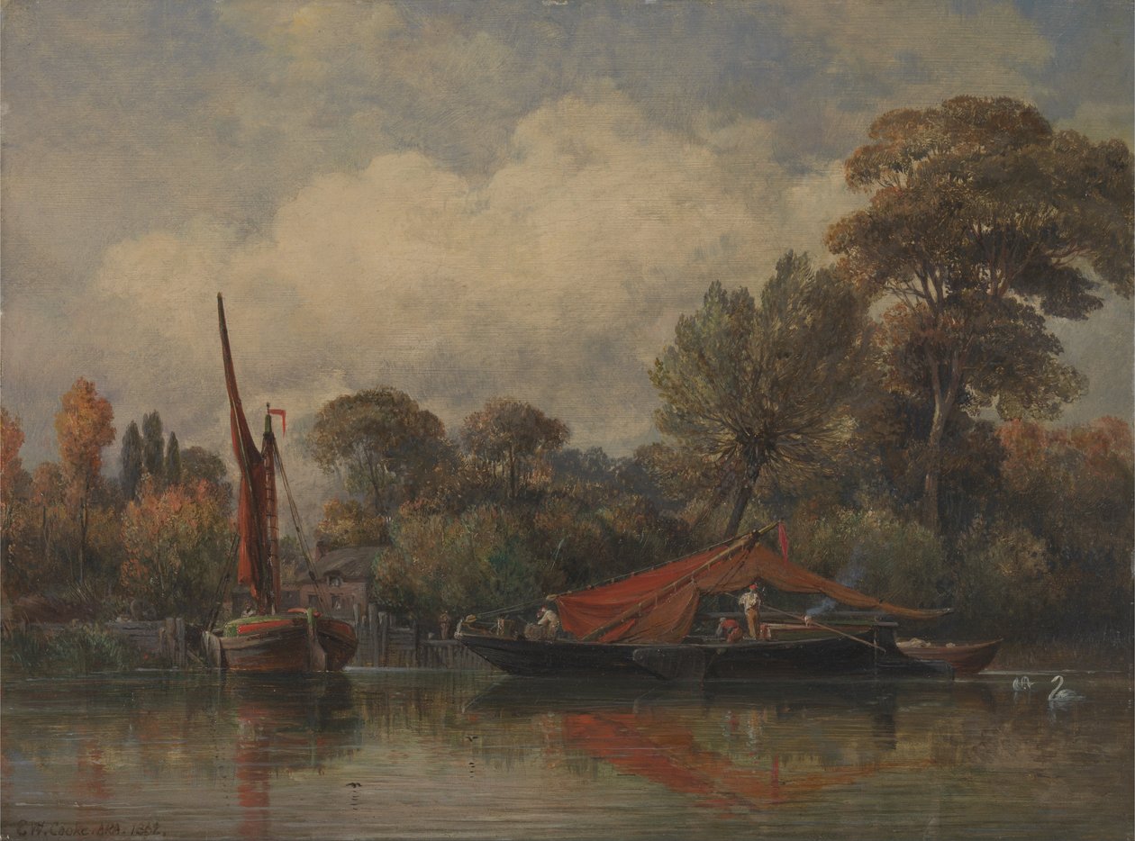 Overfor mit hus i Barnes af Edward William Cooke