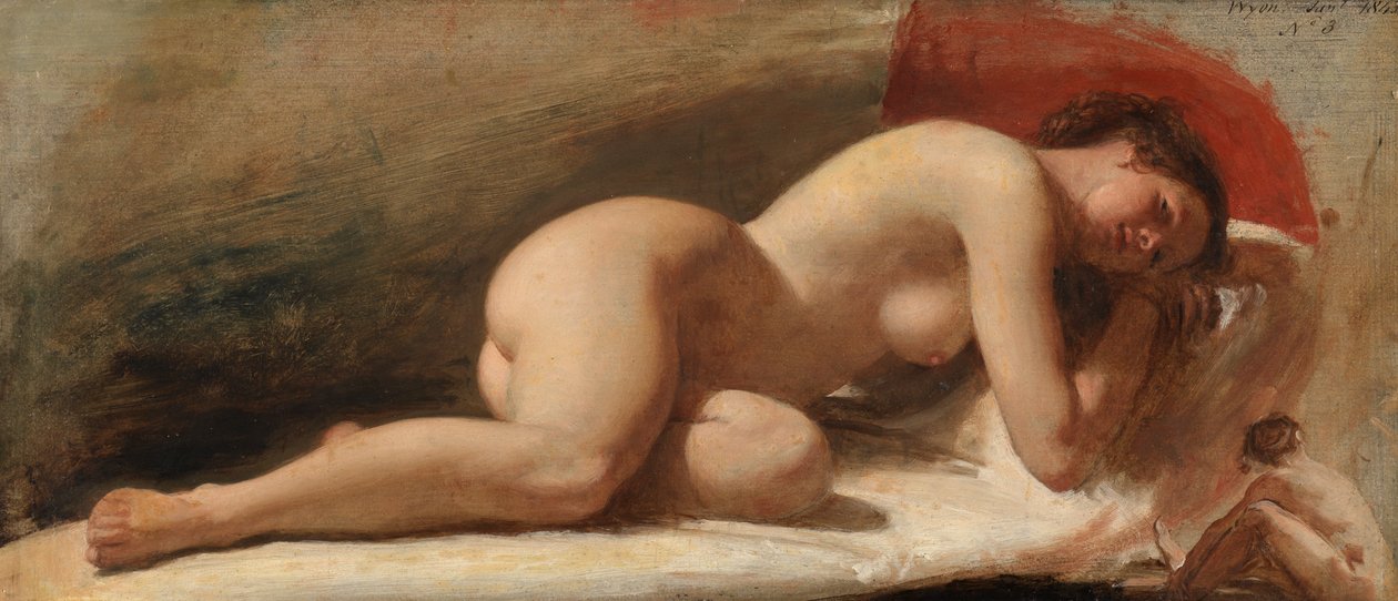 Studie af en liggende kvindelig nøgen, 1843 af Edward William Wyon
