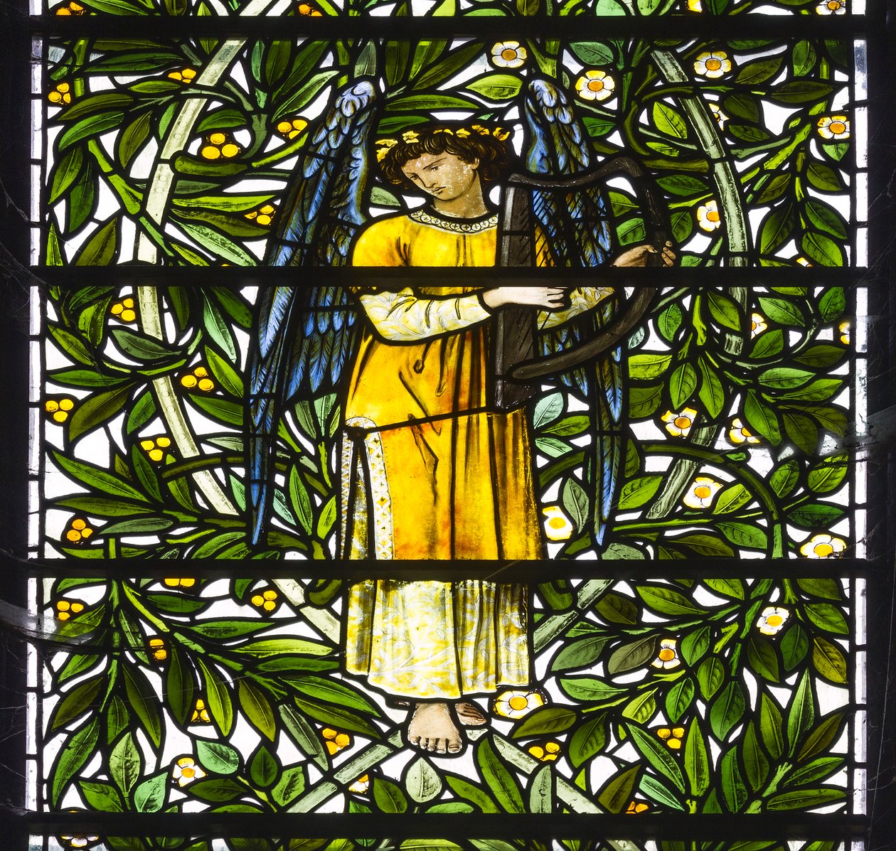 Nonne Monkton, St Mary, Morris Marshall & Faulkner & Co, William Morris, Edward Burne-Jones, englemusiker, 1873 af Edward and Morris Burne Jones