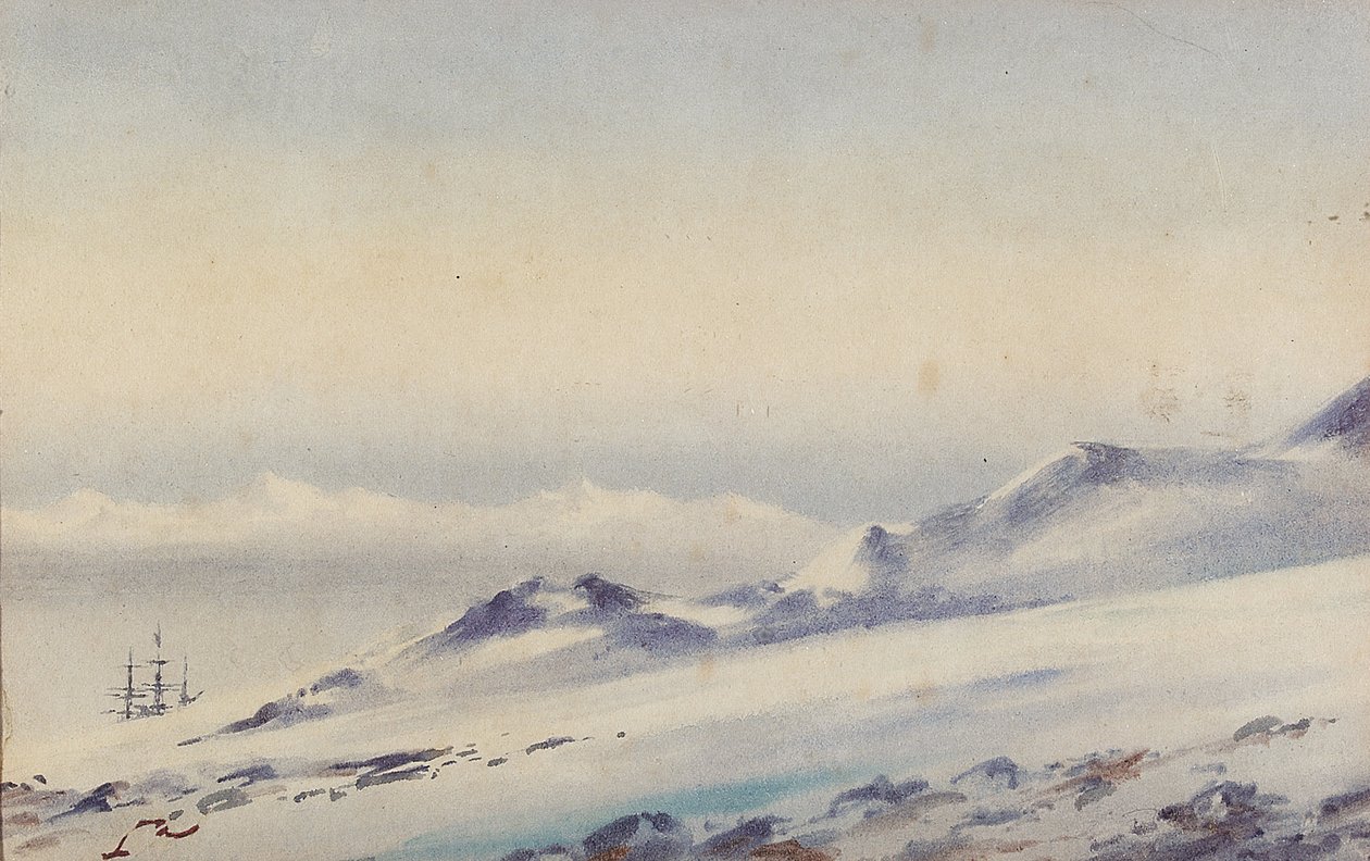 "Discovery" ved Hut Point af Edward Adrian Wilson