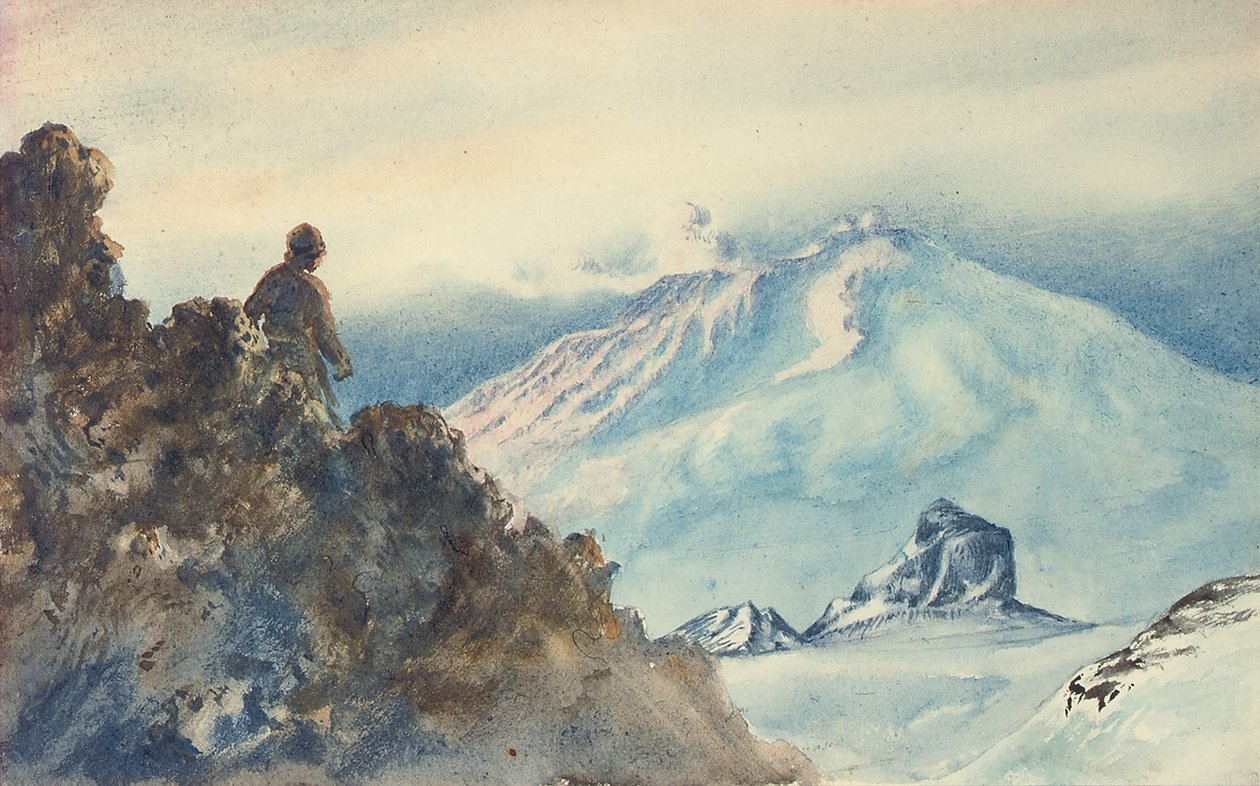 Mount Erebus og Castle Rock af Edward Adrian Wilson