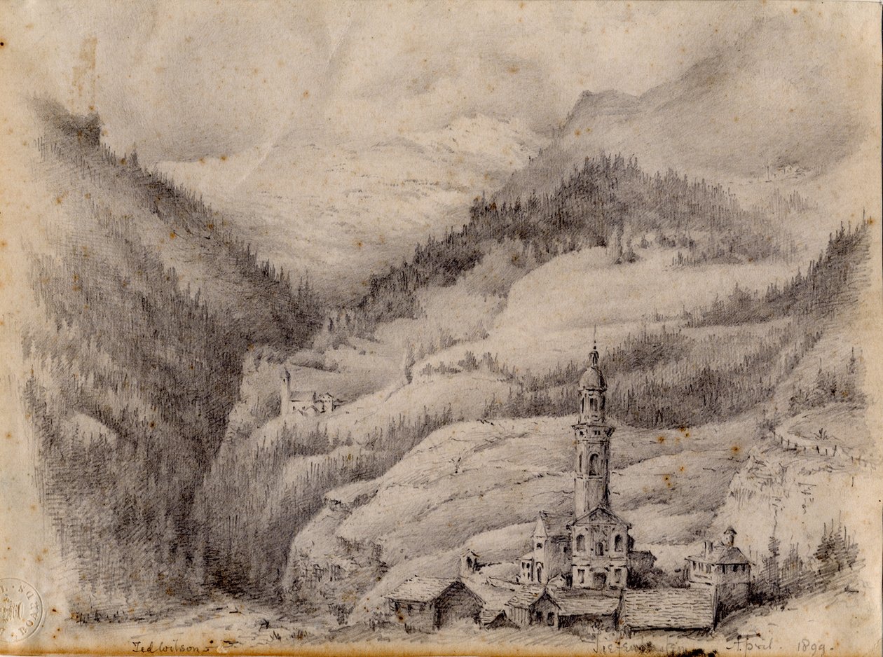 Tiefencastel, Schweiz, 1899 af Edward Adrian Wilson