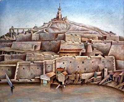 Marseille, ca. 1926 (tempera på panel) af Edward Alexander Wadsworth