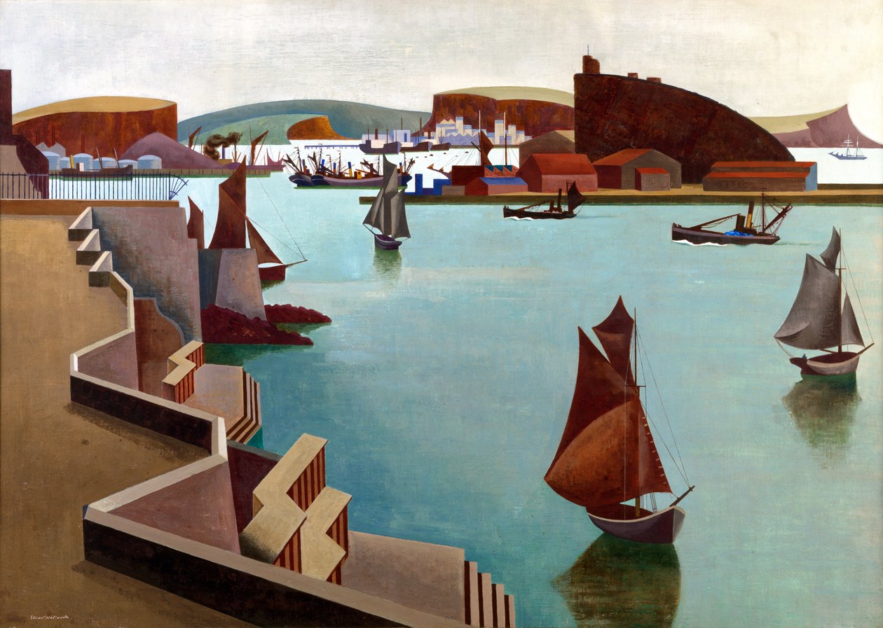 The Cattewater, Plymouth Sound af Edward Alexander Wadsworth