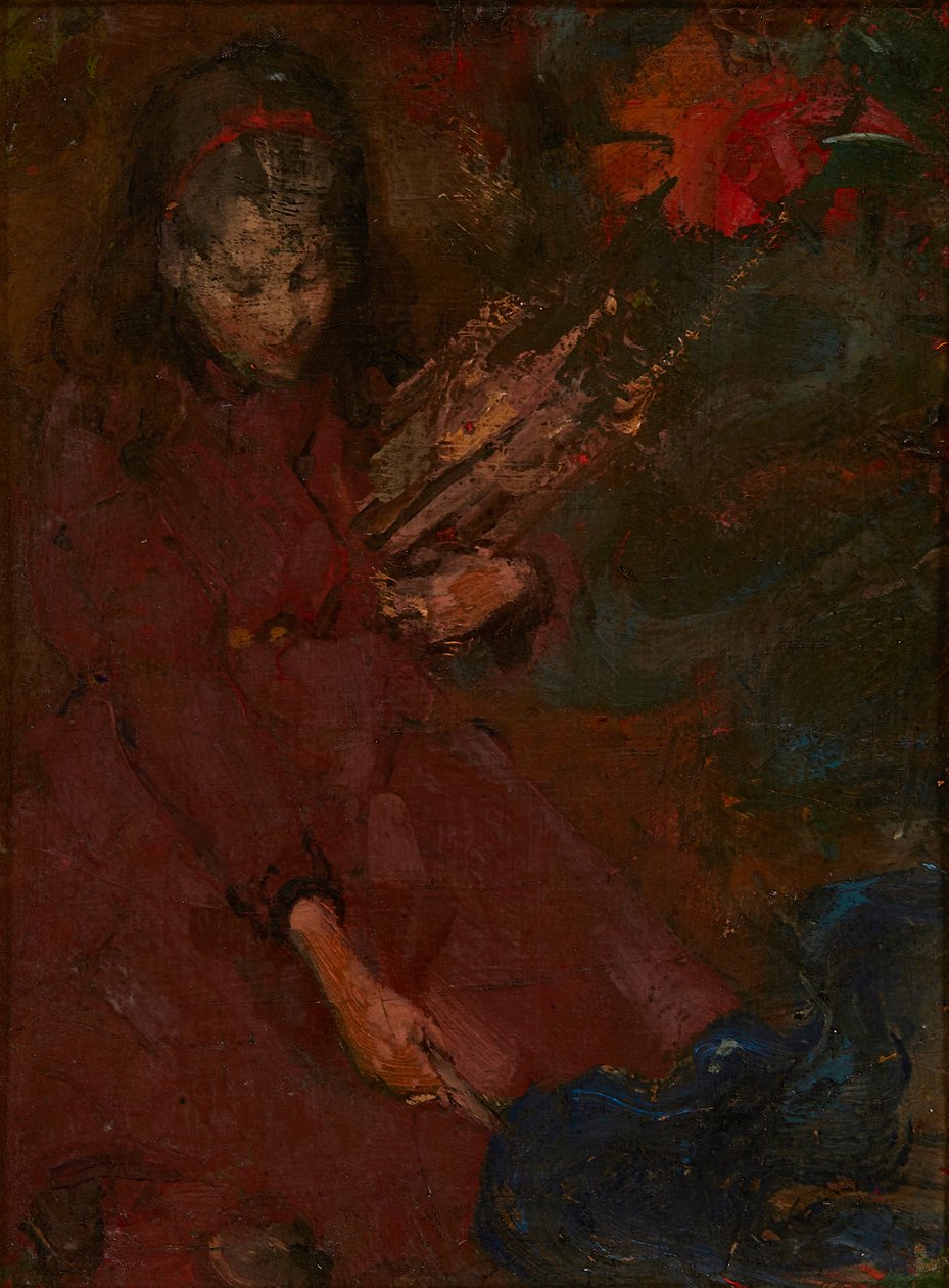 At samle brænde (olie på lærred) af Edward Atkinson Hornel