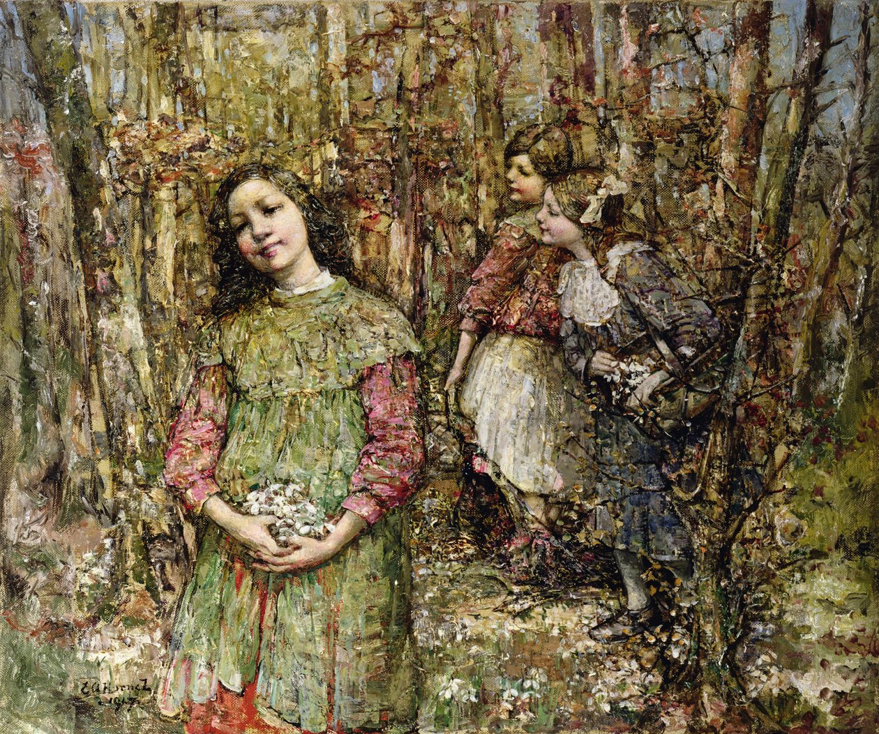 Indsamling af vintergækker af Edward Atkinson Hornel