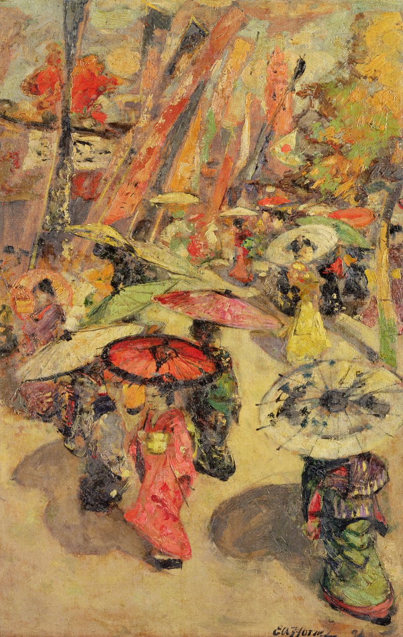 Gadescene, Tokyo af Edward Atkinson Hornel