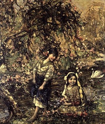 Svanedammen af Edward Atkinson Hornel