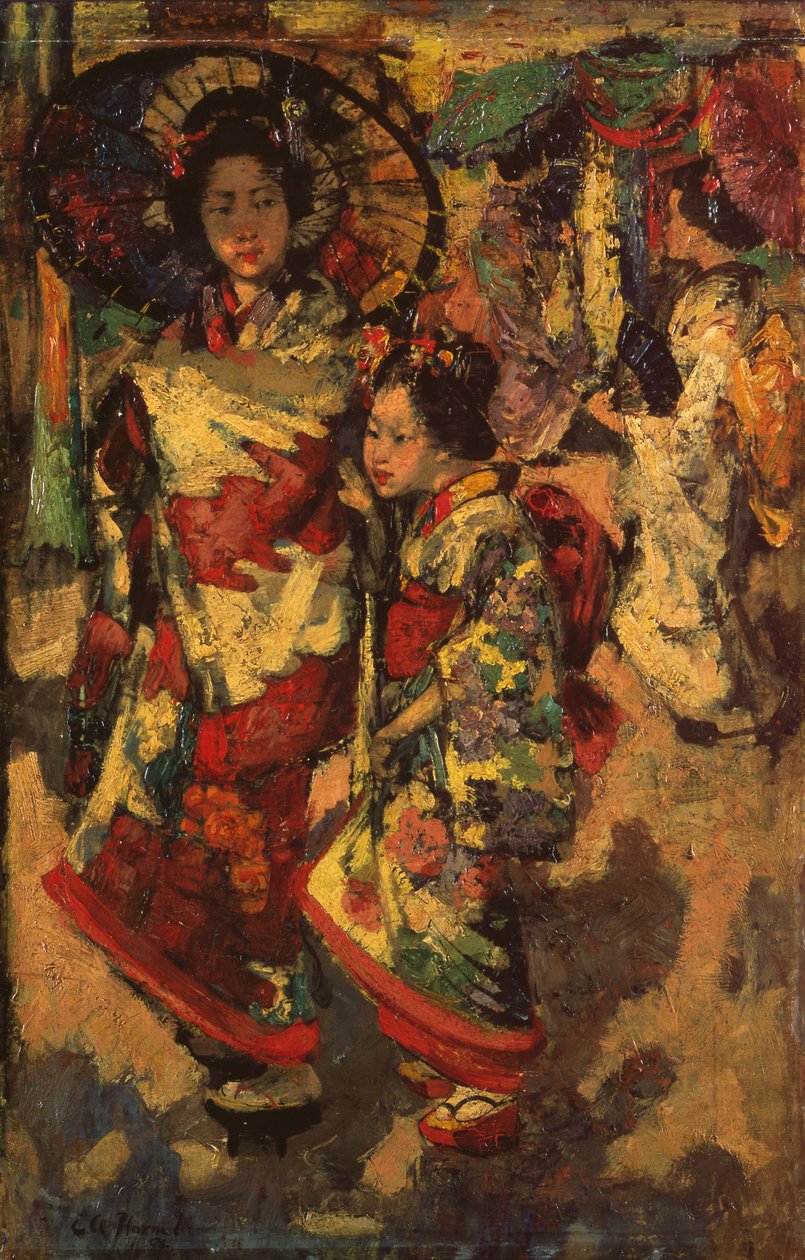 To geisha-piger af Edward Atkinson Hornel