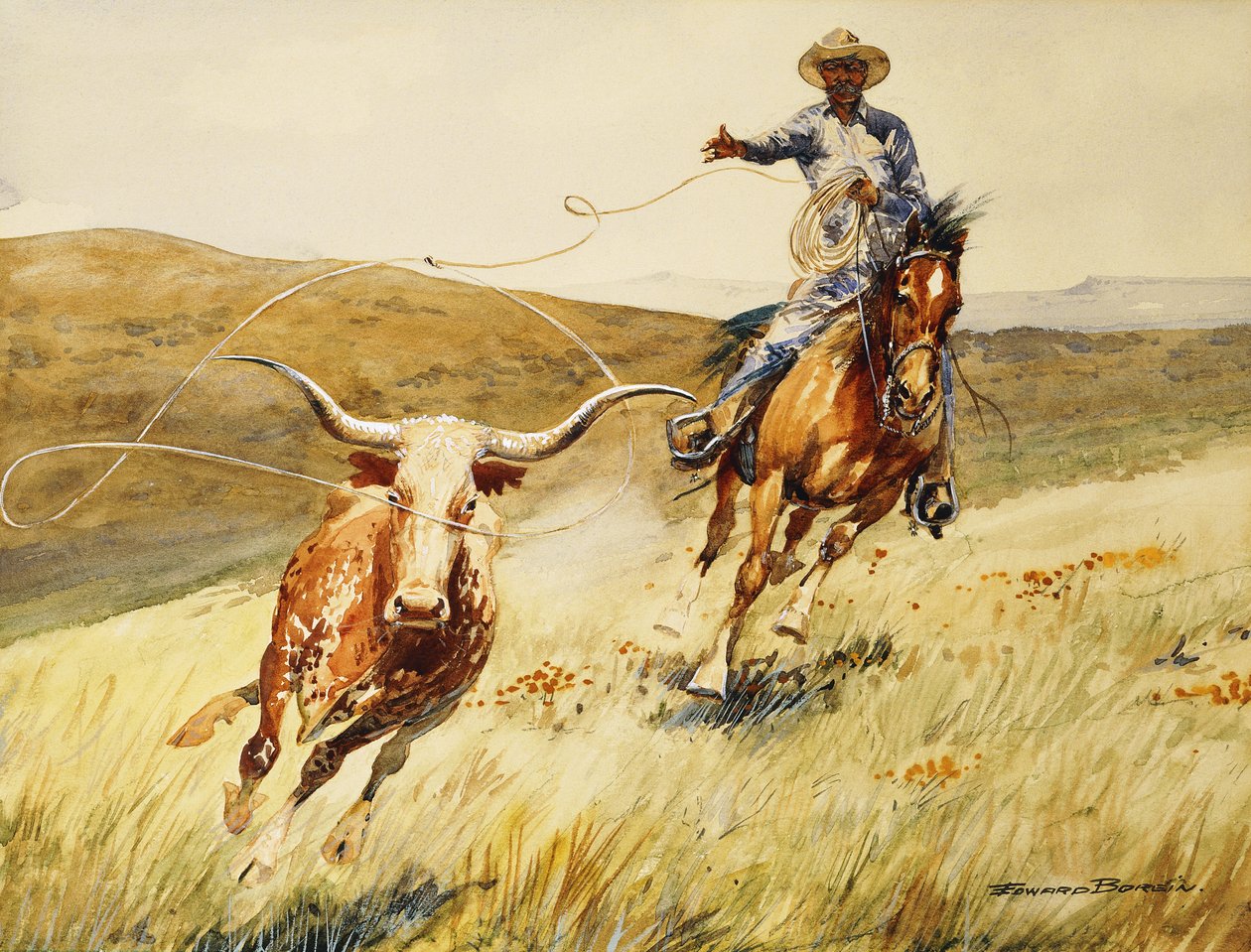 Roping A Steer af Edward Borein