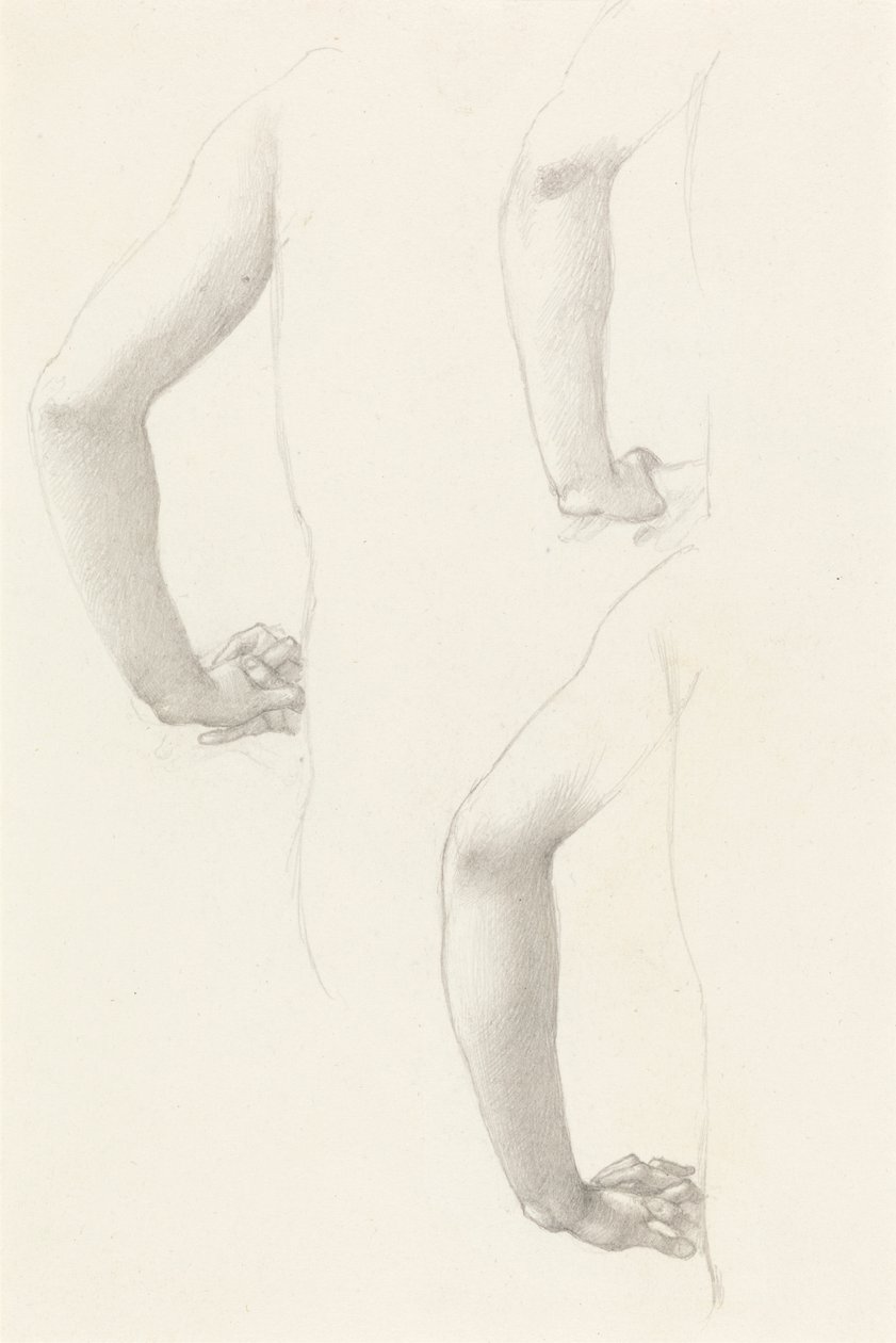 Studier af en arm og hænder af Edward Burne Jones