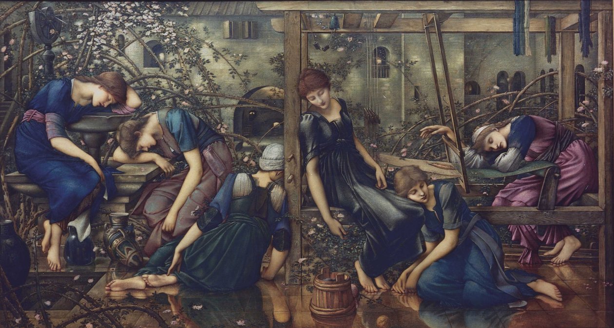 Havegården, 1875-1880. af Edward Burne Jones