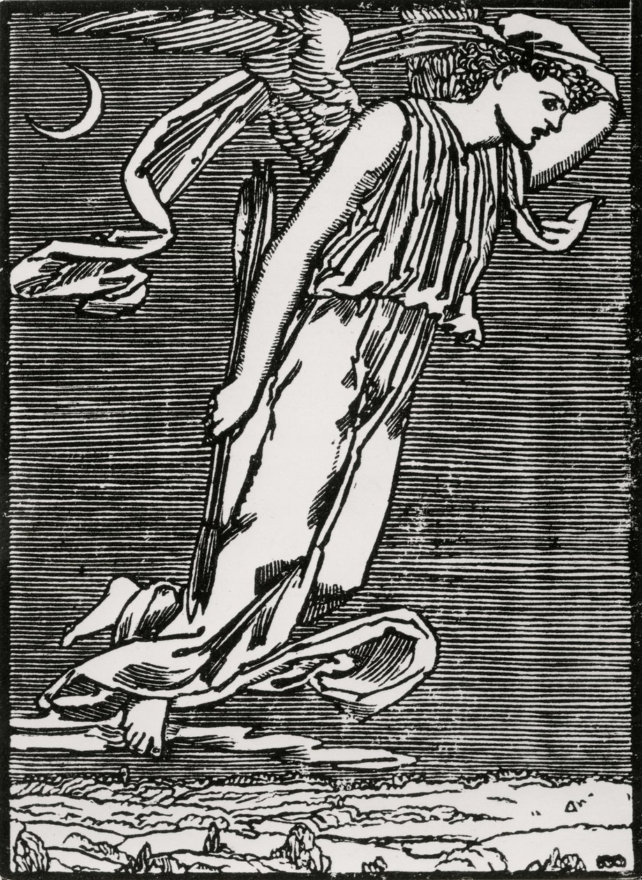 Psyche forventer Amor af Edward Coley (after) Burne Jones