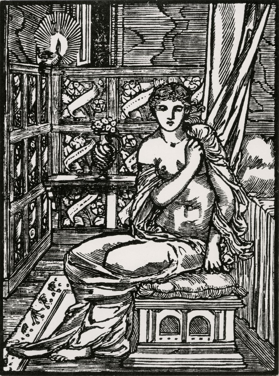 Psyche forventer Amor af Edward Coley (after) Burne Jones