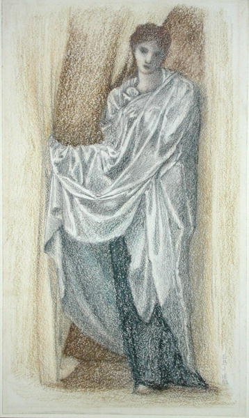 Figurstudie (pastel på papir) af Edward Coley Burne Jones