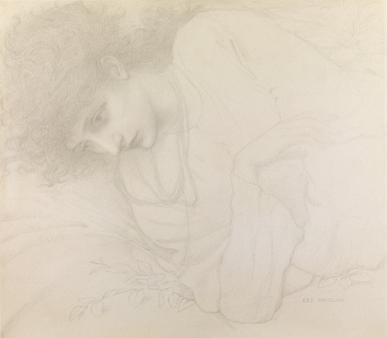 Studie af Mary Cassavetti af Edward Burne Jones