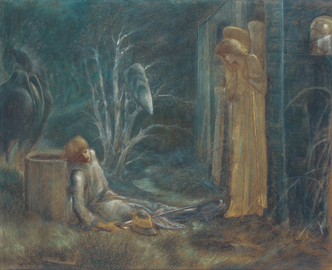 Drømmen om Lancelot, af Edward Burne Jones