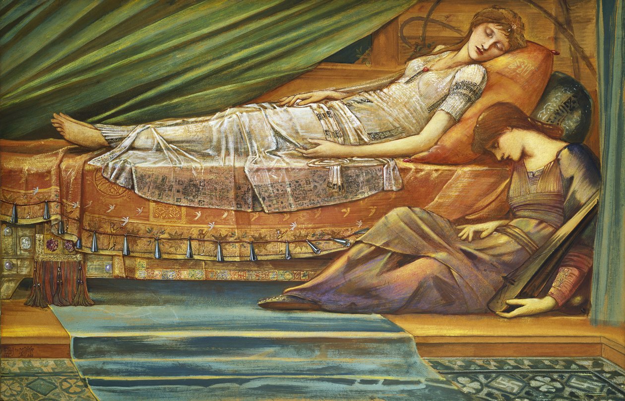 Den sovende prinsesse, c.1886-88 af Edward Burne Jones