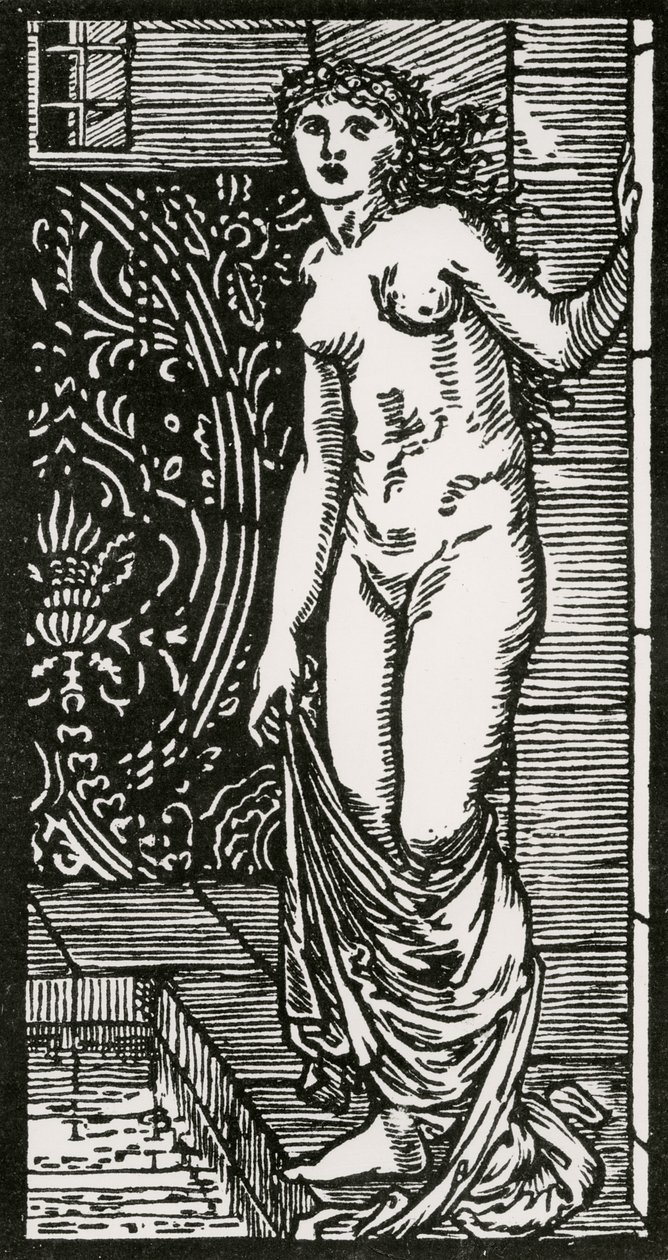 Psyche at Bath, 1866 af Edward Coley after Burne Jones
