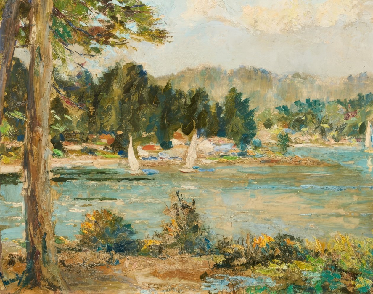 Sejlbåde på søen af Edward Cucuel