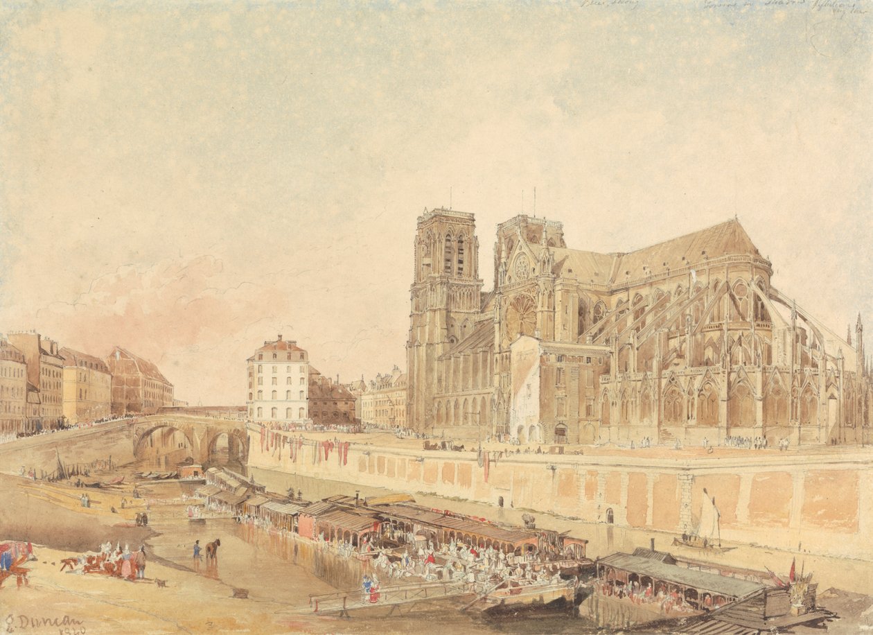 Notre Dame, Paris, fra venstre bred af Edward Duncan