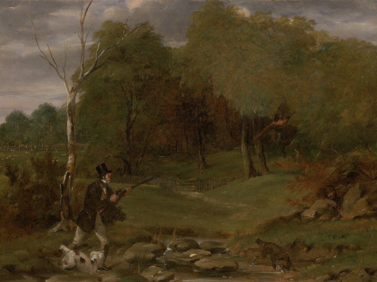 Fasanskydning (olie på møllebræt) af Edward Duncan