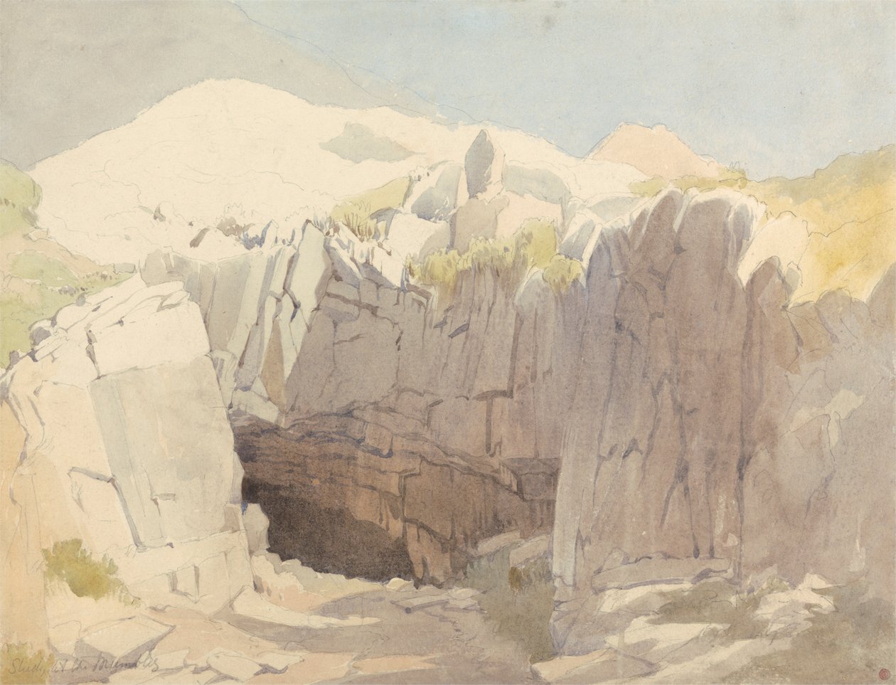 Studie af klipper ved Mumbles af Edward Duncan