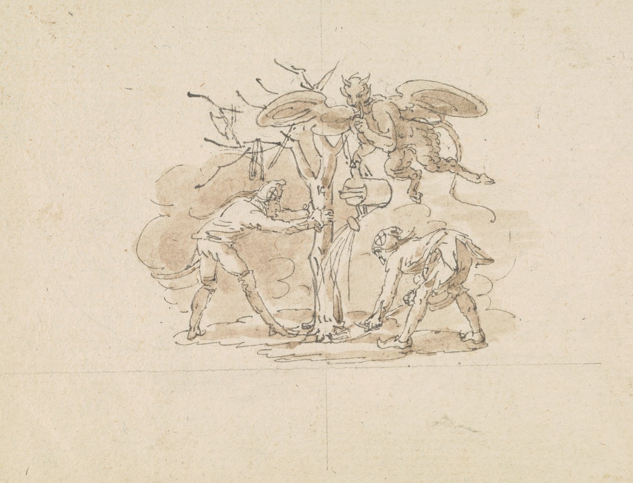 Fjolser, der planter et træ af Edward Francis Burney