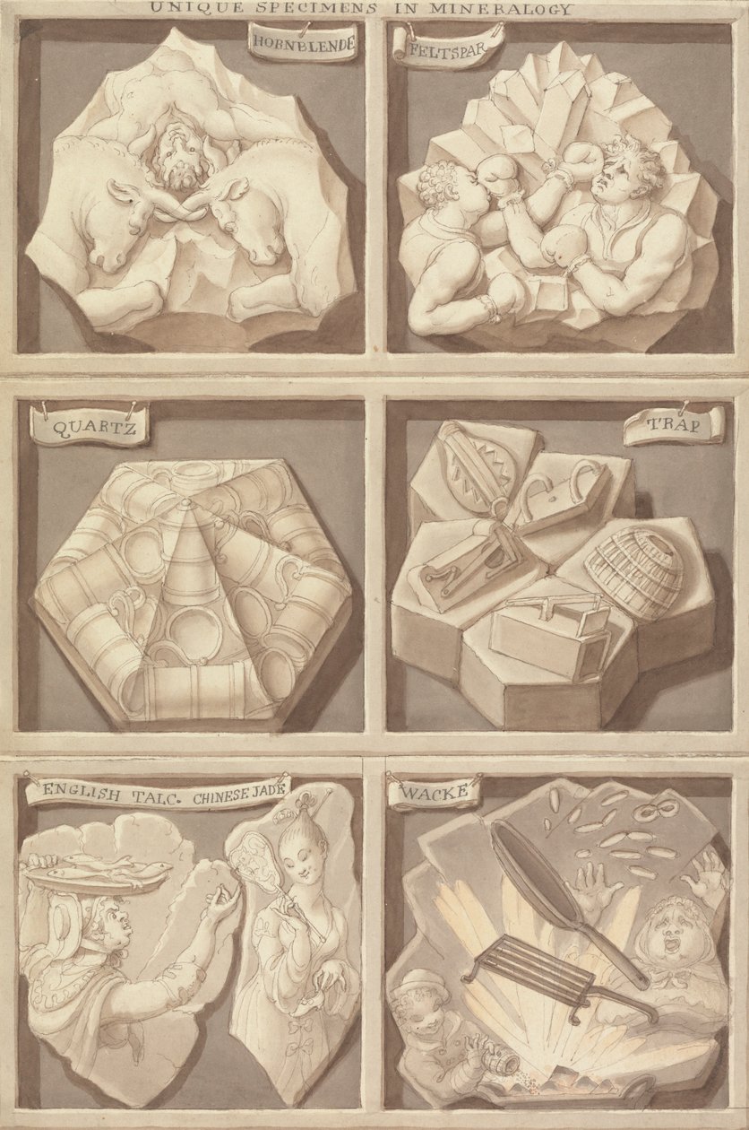Unikke eksemplarer af mineralogi af Edward Francis Burney