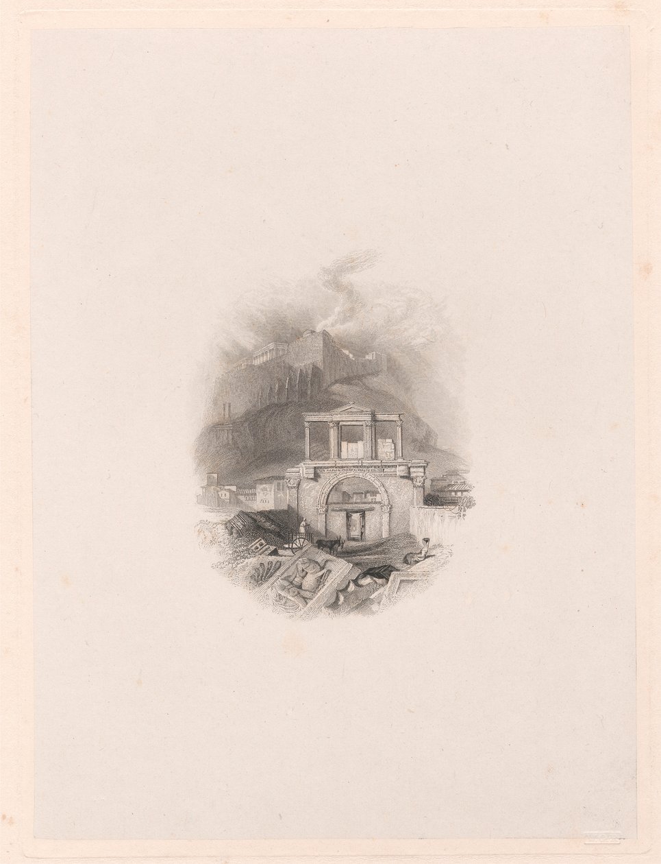 Theseus Port, Athen af Edward Francis Finden